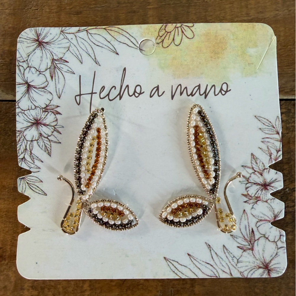 Handmade Beaded Butterfly Earrings